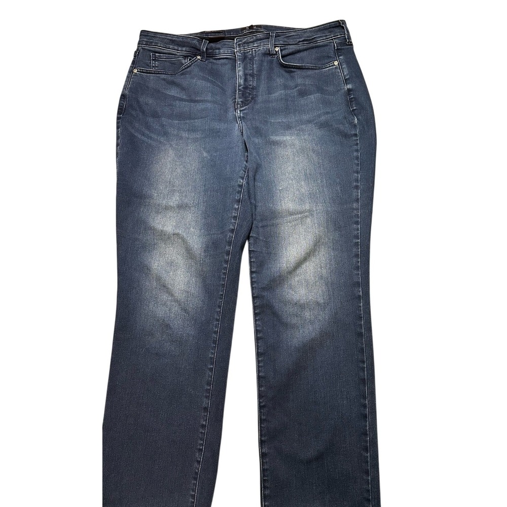 NYDJ Sheri Slim Jeans Womens 16W Dark Wash Lift Tuck Raw Hem Stretch Denim